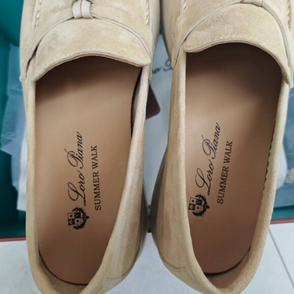 Loro Piana Light Tan Suede Loafers - Picture 4 of 5